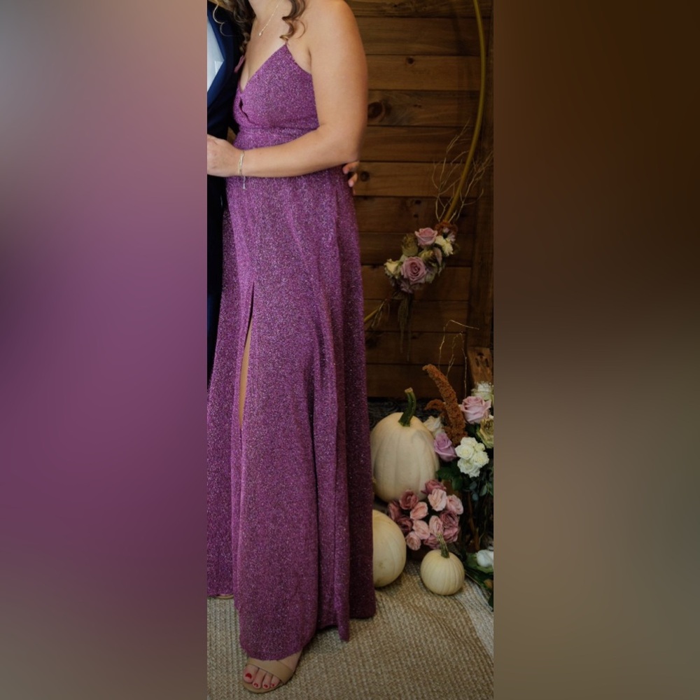 Lulus Truly Dazzling Magenta Multi Glitter Sleeveless Maxi Dress - Picture 3 of 3